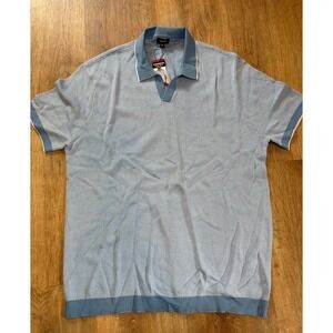 Express Sweater Polo Mens XLarge Cotton Johnny Collar Blue NWT